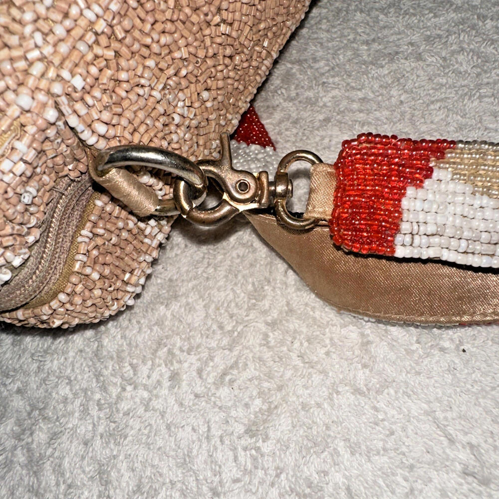 Moyna Colorful Beaded Butterfly Pattern Crossbody(very long strap) Purse Bag - Picture 7 of 14